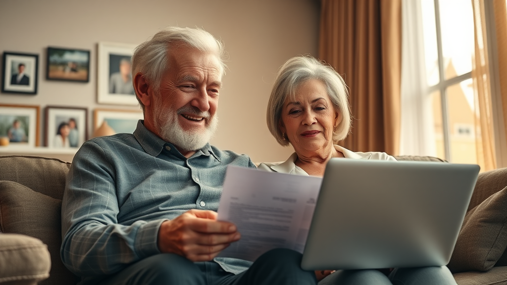 Senior couple using financial tools to adapt retirement plan