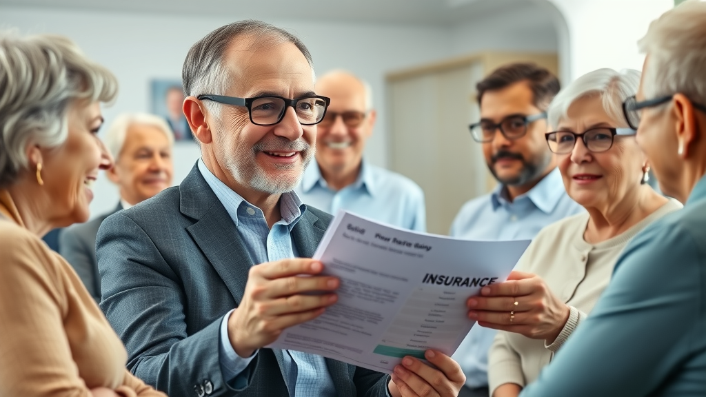 financial advisor explaining life insurance di retirement social security options