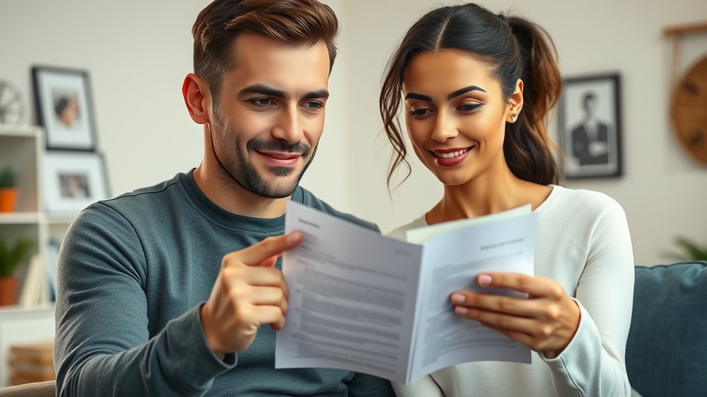 Final Expense Insurance is a wealth builder for the family: young couple reviewing insurance documents
