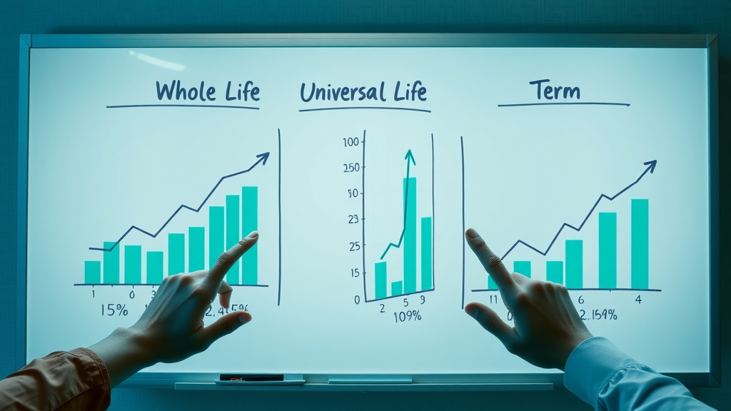 comparison universal life indexed universal life whole life insurance infographic