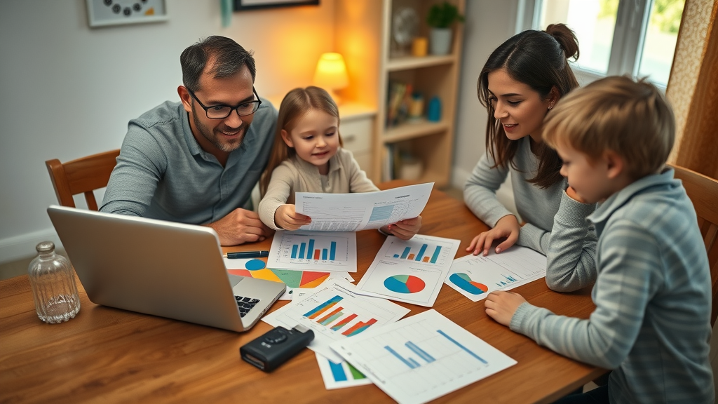 family working on budget together, protect your family’s future
