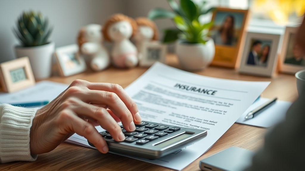 senior hands using a calculator to determine monthly premiums for senior life insurance policies