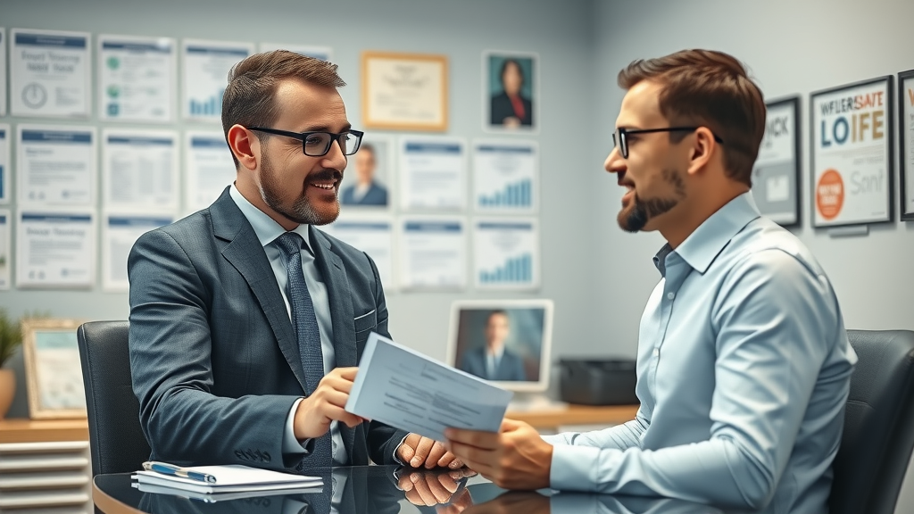 insurance agent explaining policy features to a small business owner, features of small business owner insurance