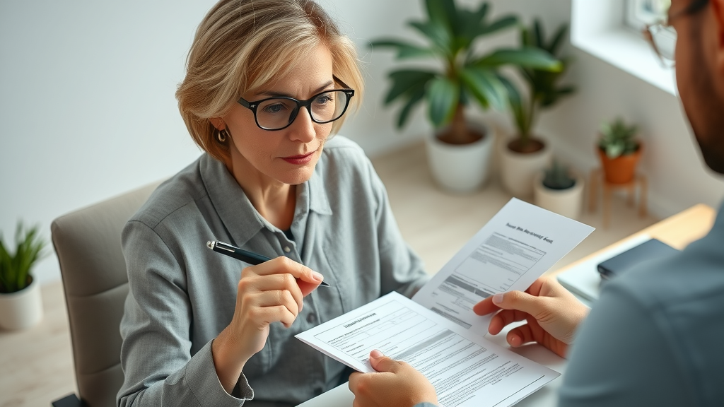 mature woman filling out insurance forms, application process for final expense insurance with IUL