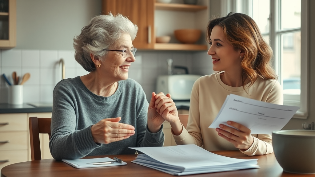 elderly mother and daughter relieved, life insurance covers medical bills and final expenses