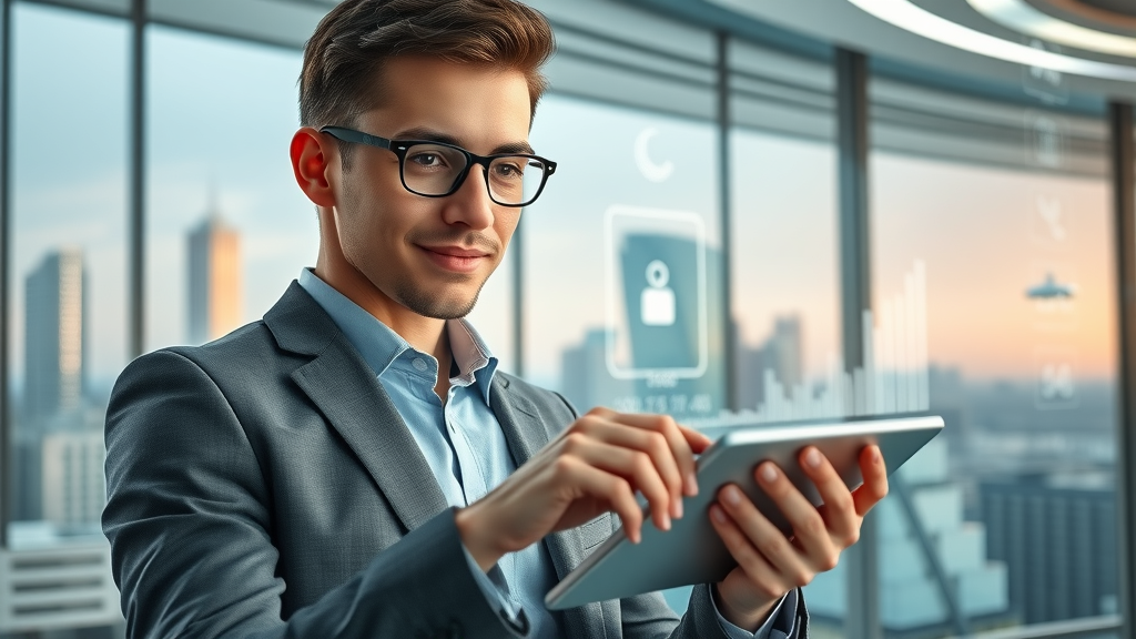 Young professional using planning tools for retirement plan