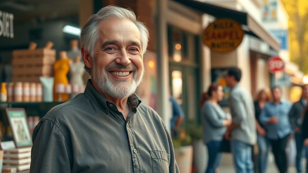 inspiring individual standing in front of their successful small business illustrating wealth building strategies in action