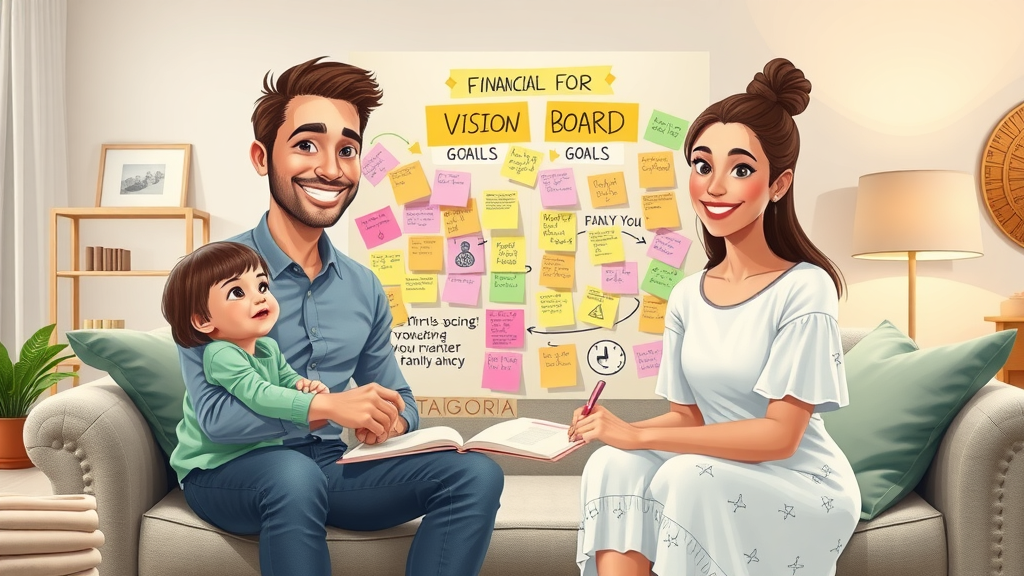confident young family creating vision board for financial goals generational wealth