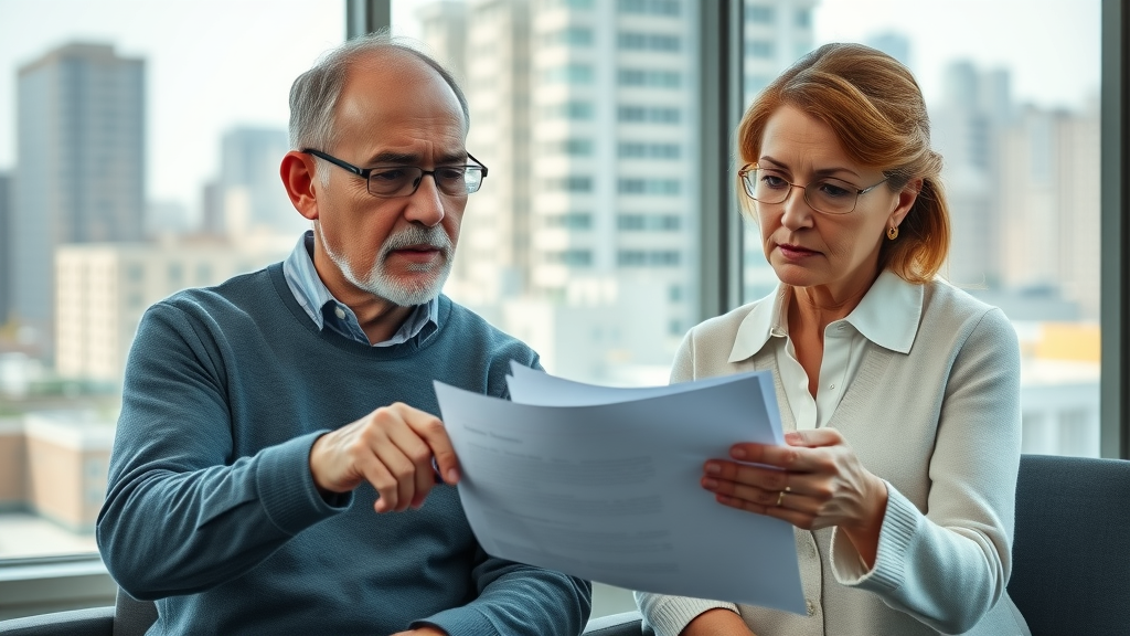 insurance for seniors - senior couple consulting with insurance advisor about common mistakes