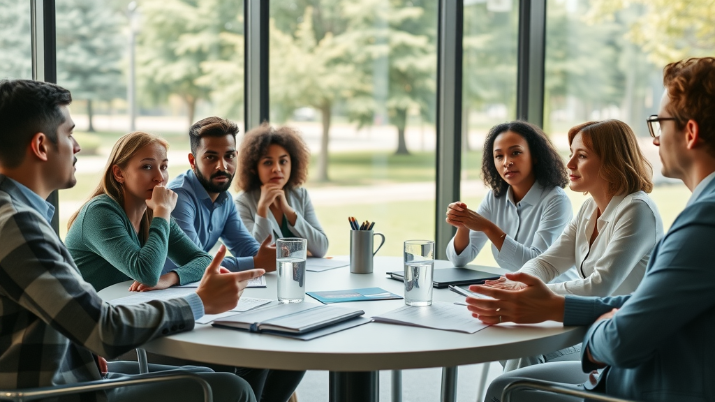 Group discussing questions about retirement planning tools