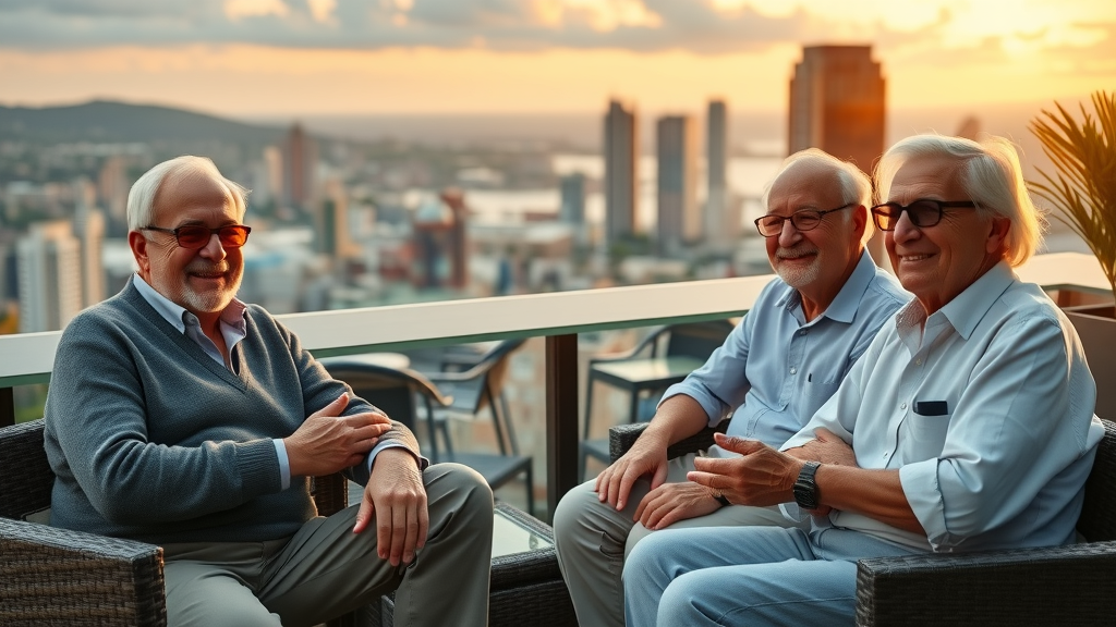 retirement savings, group of wealthy retirees celebrating $1,000,000 milestone