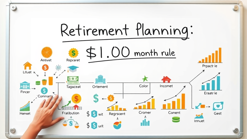 retirement income, planning with $1000 a month rule visual diagram