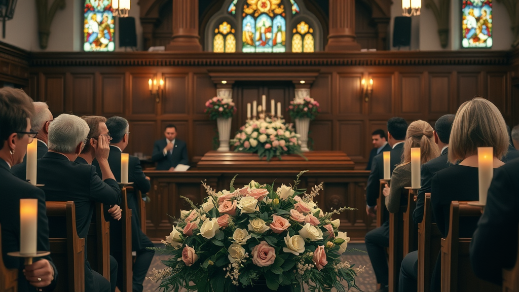 Funeral service with cost breakdowns including casket, flowers, and memorial services—all addressed by funeral cost coverage.