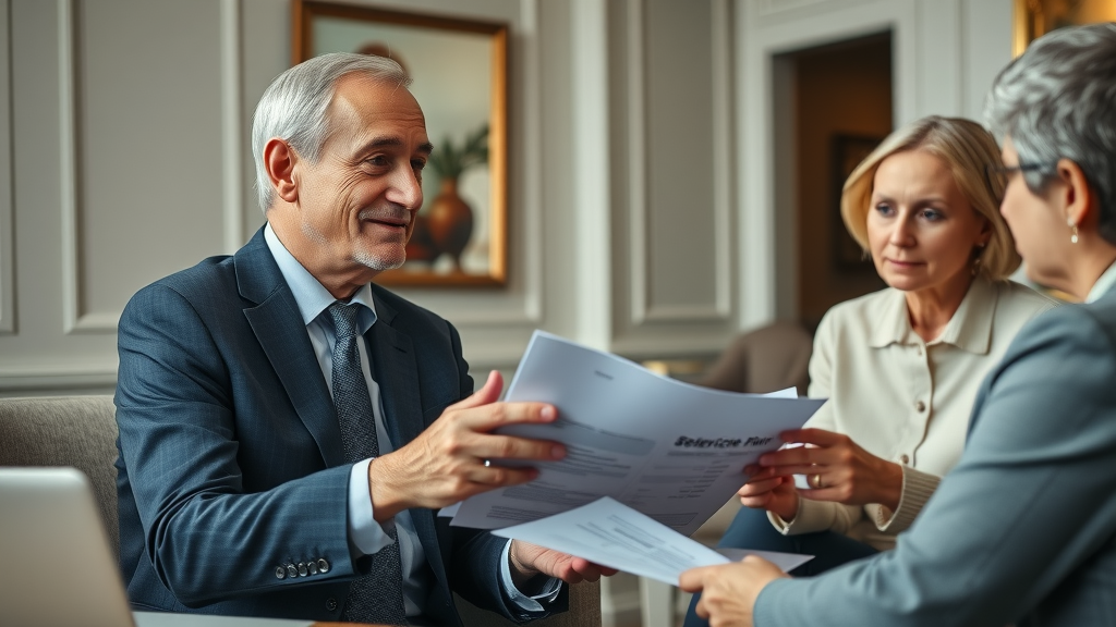 Final Expense Insurance: senior advisor explaining estate planning to family