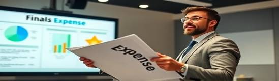 engaging final expense planner, enthusiastic, presenting plans, photorealistic, conference room with presentation screen, highly detailed, pie charts and graphs on wall, Sigma 35mm f/1.4 DG HSM Art lens, soft overhead lighting, corporate tones